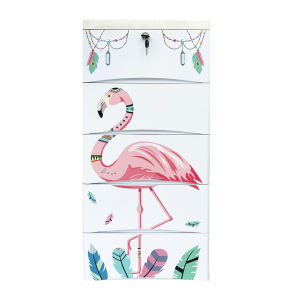 เพิ่มหนาลิ้นชักเก็บของลายการ์ตูนตู้เสื้อผ้าตู้เก็บของแบบหลายชั้น  พร้อมล้อเลื่อน เป็นมิตรกับสิ่งแวดล้อม ล็อคได้