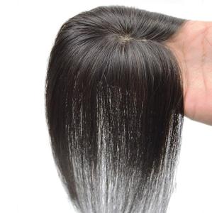 TSE Wig Patch Real Hair Top Hair Block Women Invisible Seamless Covering Hair Wigs Sparse Natural Covering White Hair Replacement Wig Set RW49