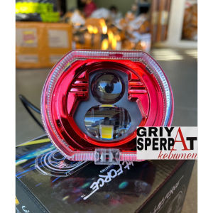 Lampu Depan BILED Headlamp Projie Bi LED Hi Lo 2 LENSA Angel Eye Devil Eye