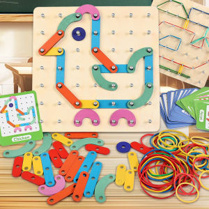 FCF CPC CE Montessori Versatile Round Shape Pegboard Puzzle   Childrens Early Education Puzzle Training Educational Wooden Toy