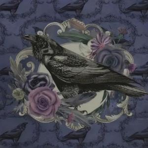 Gothicism Styles Tarots Table Cover With Elegant Crow And Rose Pattern for Spiritual Practices