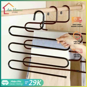 [Có sẵn] [Ảnh thật] Móc Treo Quần Áo Kim Loại 5 Tầng Thông Minh Bền Đẹp Tiện Dụng ANHOME