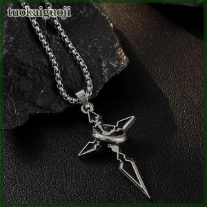tuokaiguoji Vintage Cross Pendant Necklace For Mens Versatile Chain Trendy Sweat Shirt Hanging Punk Chain Jewelry Gift