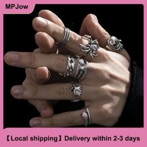 【Local shipping】 7Pcs set Punk Snake Rings For Women Gothic Spider Men Fashion Jewelry Gifts Accessories