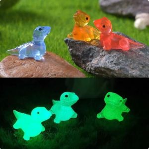 BEIBEI Cute Mini Lizards Glow At Dark Resin Craft Garden Lizard Ornaments Resin Ornaments Cartoon Lizards Miniatures Micro-landscape