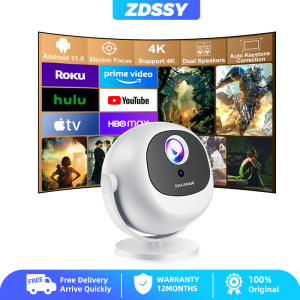 ZDSSY P360 Native Projector 340ANSI 4K Video Android11 BT5.2 WiFi 6 small projector portable Android TV Native1080P full hd Outdoor 360 Rotate Home Cinema Auto Keyston