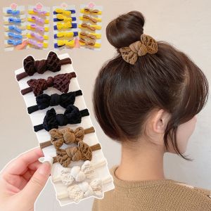 เชือกผูกผมแบบยืดหยุ่นสูงสีสันสดใส ยางรัดผมหนา ชุดยางรัดผมแบบเรียบง่าย