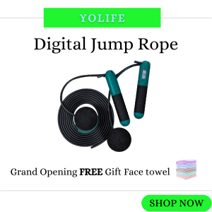 Yolife 2 in1-Digital jump rope Counting jump roComeome with 2 jump rope ball/ Yolife 2 dalam1-Tali lompat Digital Mengira lompat roComeome dengan 2 bola lompat tali 计算无绳跳绳 附送两粒跳绳球