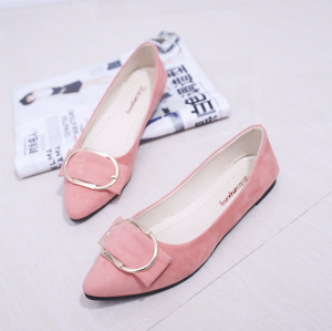 Flatshoes Wanita Chick Simple Sepatu Flat Suede Casual Kerja
