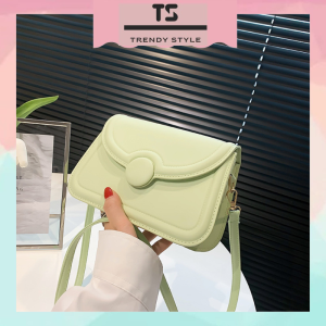 TS Trendy Style Women PU Leather Sling Bag Saddle Shoulder Bag Simple Casual Bag Bag Perempuan Murah