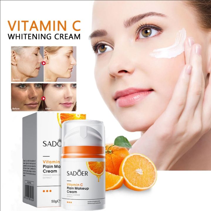 Sadoer Vitamin C Cream Whitening Face Cream Hyaluronic Acid Brightening ...