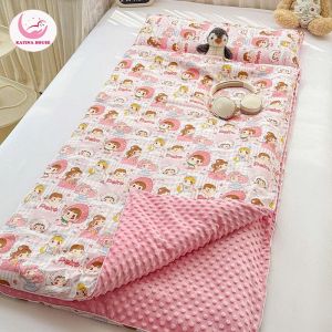Túi ngủ cho bé nhung nỉ dày dặn êm ấm áp có khóa kéo KT 75x150cm họa tiết 3D Disney sinh động