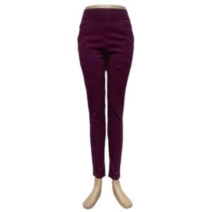 Womens Slim Fit Plain Elastic Long Pants V89849