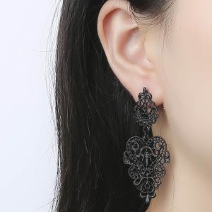TIMIA Pierced Jewelry Long Boho Hollow Fashion Dangle Earrings Earrings Leaves Alloy