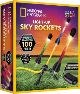 National Geographic Rocket Launcher - Motorized Air Rocket Toy with Patented Design Launch up to 200 Feet Outdoor Toys & Model Rockets Gifts for Kids Ages 8-12 Space Toys