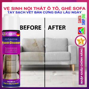 [SIÊU SẠCH]Chai bọt xịt vệ sinh ghế nỉ sofa ô tô Carty – 650ml đánh bay vết bẩn diệt khuẩn an toàn cho mọi bề mặt