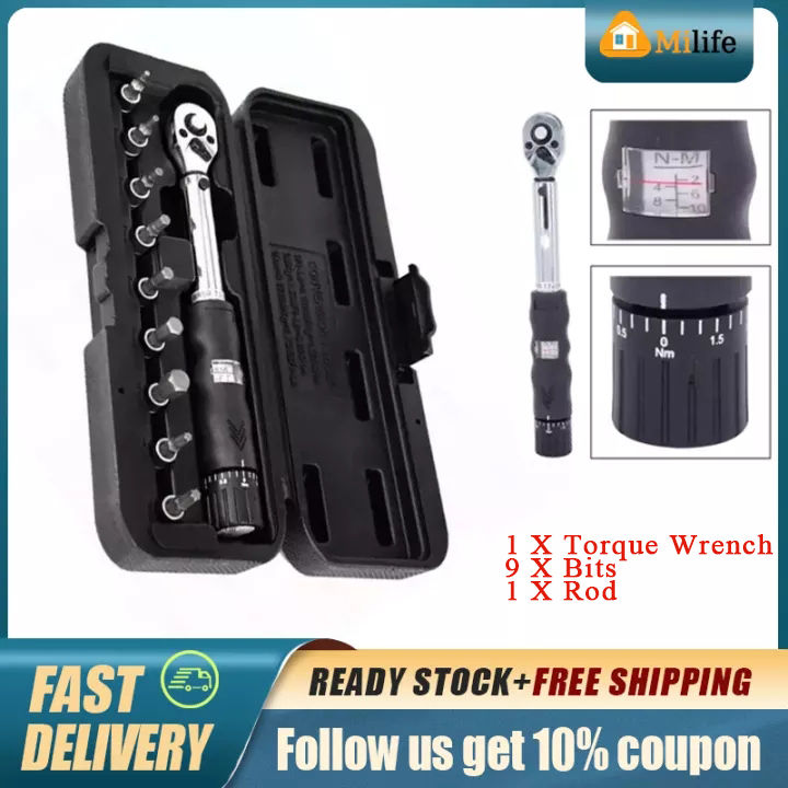 Original fast delivery 1/4Inch Dr 2-14Nm Bike Torque Wrench Set Bicycle ...