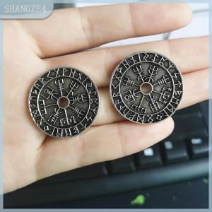 【SHANGZE4】 Cá Tính Xu Hướng Cổ Điển Viking Rune La Bàn Mặt Dây Chuyền Vòng Cổ Trang Sức Chất Lượng Cao Kim Loại Amulet Cho Nam Giới Phụ Kiện Quà Tặng