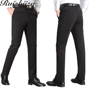 Ruizhijzg Quần Công Sở Quần Dài Co Giãn Cho Nam Có Túi Phong Cách Mỏng Mùa Hè Dáng Suông Thường Ngày Công Sở Trang Trọng