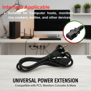 2 Pin AC CPU Power Cord US Plug for Printer Monitor Rice Cooker PC Computer UH2PV50 1.2