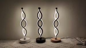 Elegant spiral LED desk lamp with modern Nordic style USB power supply and adjustable brightness for bedroom bedside night light suitable for bedroom and living room dining room coffee shop decoration desk lamp