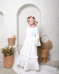 SYF07 Busana Muslim Wanita Summer Dress Putih