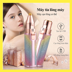 Máy Tỉa lông Thẩm Mỹ Cho Phái Đẹp - Bút Tỉa Lông Mày Cao Cấp . Máy tỉa lông mày 2 trong 1 có thể sạc lại kèm bút có đèn tiện dụng bút tỉa Lông mày đa năng Thế Hệ Mới