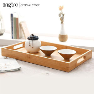 Khay trà ONGTRE bằng gỗ Tre kiểu Nhật (Hàng VN) Khay tre chữ nhật trang trí decor thân thiện môi trường