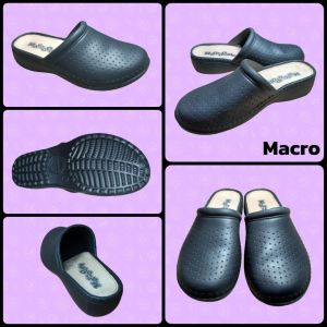 รองเท้ายางเเบบสวม  ปิดหัวเปิดส้น  สีเข้ม  สวมใส่สบายเท้า