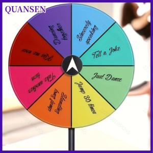 QUANSEN 1ชิ้นวงล้ออะคริลิครูปบนโต๊ะสีวงล้อรางวัลล้อเลื่อนแบบแห้งลบได้สปินเนอร์เกมหมุนใช้งานหนักสามารถแก้ไขได้