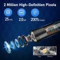 Endoscope Inspection Camera Flexible Rigid Snake Camera With 6 LED Lights 7.9mm IP67 Waterproof Tube USB Endoscope Camera for Android iPhone iPad Sink Pipe Drain Camera. 