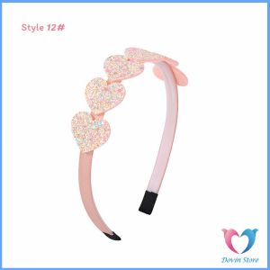 D.S. ที่คาดผมเด็ก น่ารัก มีกลิตเตอร์ สีสันสดใสหัวใจ Hair band