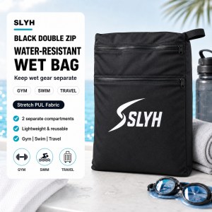 SLYH Wet Bag 30x40cm | Water-Resistant Reusable PUL Bag for Swim Gym & Travel | Single / Double Zip
