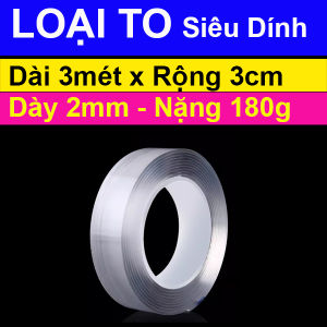 Băng Keo 2 Mặt Siêu Dính 3 mét Dính Trên Mọi Vật Chất Băng Dính Băng Keo