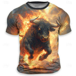 [Local Stock] VCC Funny 3D Tiger Print Mens T Shirt Hip Hop Trend Harajuku Streetwear Casual O-neck Loose Tops Summer Fashion Animal Pattern Tees