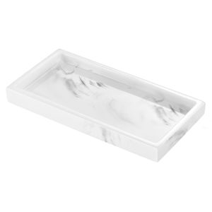 Luxspire Bathroom Vanity Tray 8 x 4 inch Resin Kitchen Sink Tray for Soap Dispenser Bathroom Countertop Organizer Plate Holder for Perfume Soap Towel Bathroom Accessories