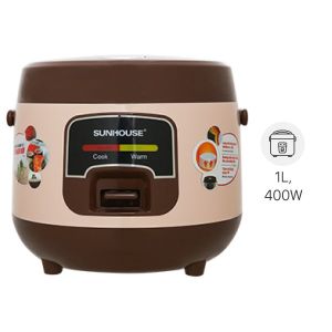 Nồi cơm nắp gài Sunhouse 1 lít SHD8208C-Chính Hãng 100% giá rẻ trưng bày mới 98- 99%Lòng nồi 2 lớp dày 1.35 mm phủ chống dính -Bảo Hành 12 Tháng