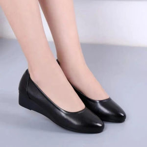 Black Hollow Mary Jane Shoes Womens Thick Heeled Comfortable Breathable Single Shoes