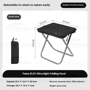 Naturehike Lightweight Outdoor Camping Chair Aluminium Folding Fishing Stool Collapsible Camping Seats Hiking Stool Portable Mini Chair