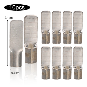 10pcs C45 Air Switch Special Pin Shaped Cable Lugs / Cold Press Square Insert Copper Wire Terminals / Bulk Optional Crimp Connectors / Stable Conductive Wiring Terminal for Circuit Breaker Cable Connection