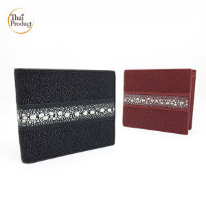 ThaiProduct1688 กระเป๋า กระเป๋าสตางค์หนังปลากระเบน แบบ 2 พับ Stingray Leather Wallet