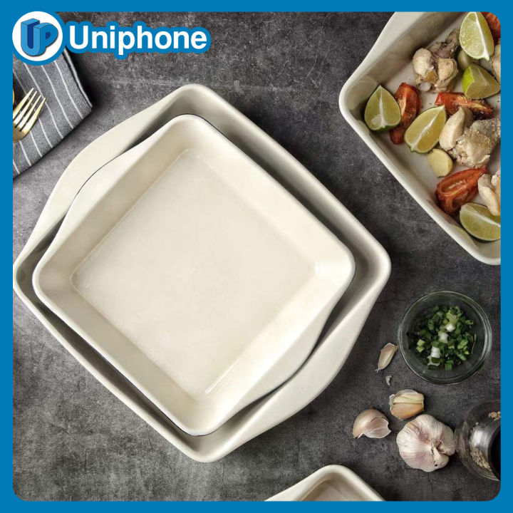 Nordic Ceramic Large Capacity Dual Handle Square Baking