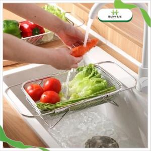 Rổ lưới inox để bồn rửa chén – Thiết kế giãn nở có chân đế & treo gọn thoáng khí khô nhanh - Happy Life 4U