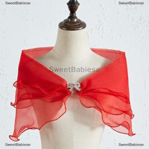 [COD] SweetBabiese Phụ nữ buổi tối Bên Nhún Vai Màu rắn Shawl DRESS Cover up Vai CAPE cho đám cưới bên nhẹ vai che up