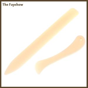 [The Fayshow] 2Pcs Bone Folder Craft Tools Leather Scoring Folding Creasing Paper Accessory