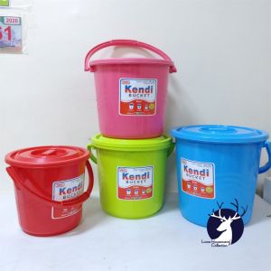 HIGH QUALITY ZOOEY KENDI BUCKET WITH COVER AND HANDLE WATER PAIL/PLASTIC UTILITY PAIL/TIMBA