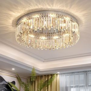 【Warranty】Living Room Lamp Crystal LED Ceiling Lamp Round Dining Room Bedroom Light Interior Decorative Lamp