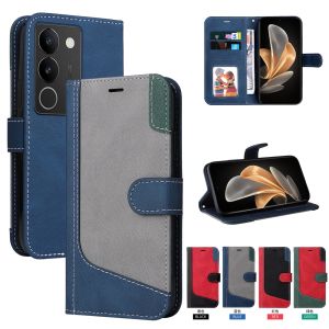 เคสโทรศัพท์กันกระแทกสำหรับ Vivo V29 V27 V27 Pro 3สีกระเป๋าสตางค์หนัง2พลิกช่องการ์ดเคสโทรศัพท์