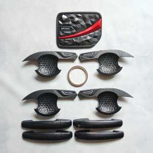 Paket Variasi Outer Pintu Handle Tank Cover Mobil Suzuki Ertiga 2012 - 2017 Carbon