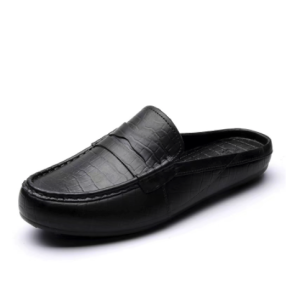 MR.BINBEITIME MenS half shoes Summer Rubber Half Loafer shoes half slippers driving shoes for men